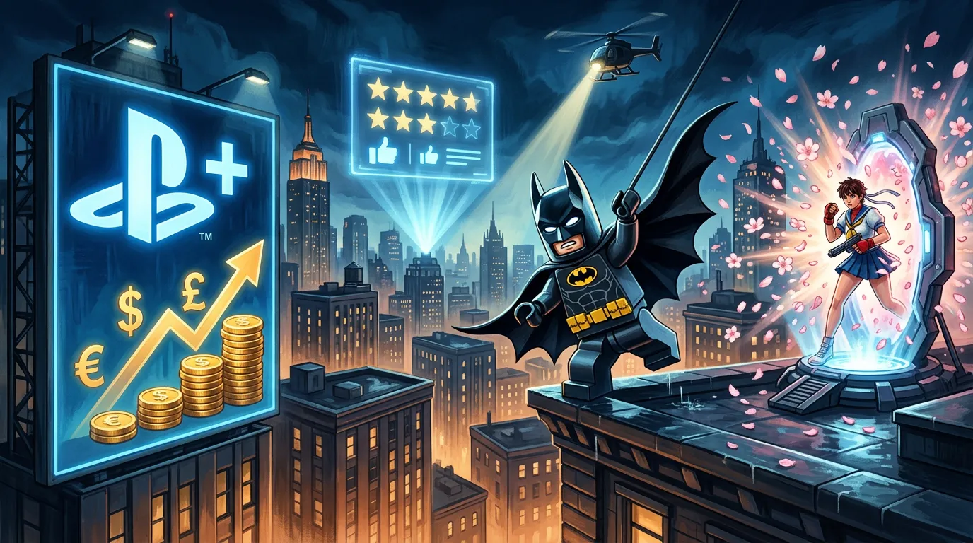 Lego Batman reviews, PS Plus price rise, Sakura DLC launch.