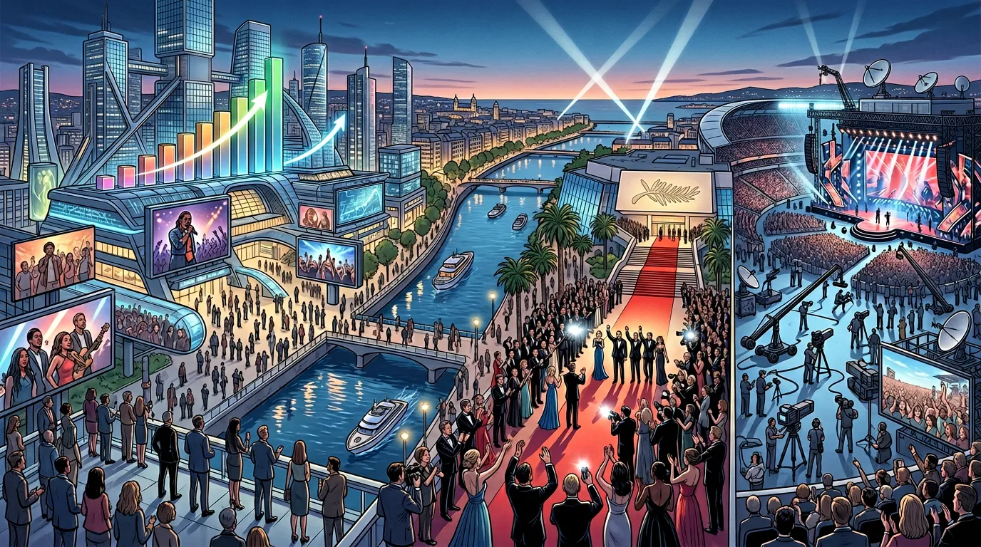 Spotify 2030 targets, Cannes ovations, Netflix live expansion.